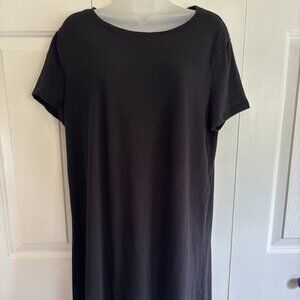 Time and Tru Black Basic T-shirt Dress Size L